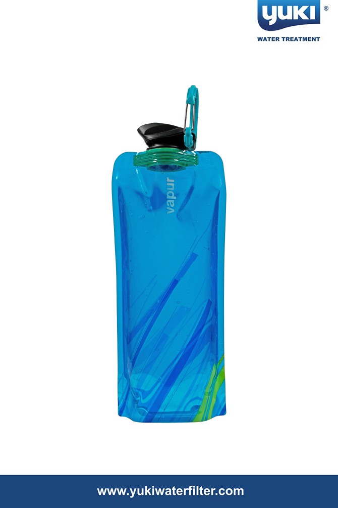 Vapur Collapsible Water Bottle - 34 Oz Foldable Anti-Bottle With Carabiner, BPA Free, For Hiking & Travel